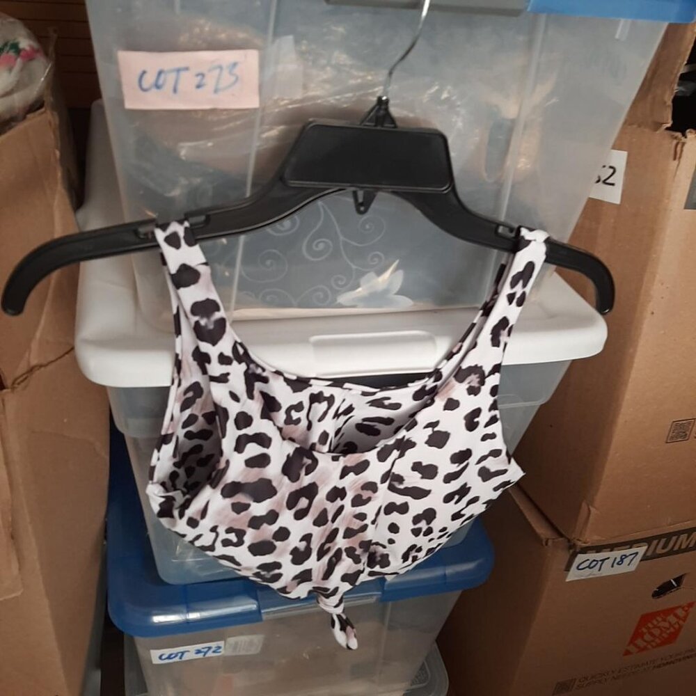 NEW TAG ! Fashion Classic Collection Bikini Top Push Up Bra Leopard Size XS